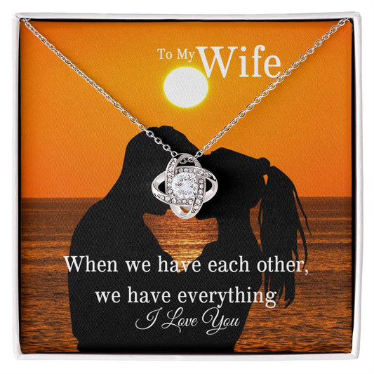 To My Wife | I Love You - Love Knot Necklace