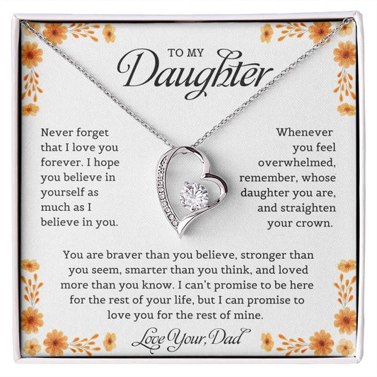 To My Daughter | Never Forget That I Love You - Forever Love Necklace